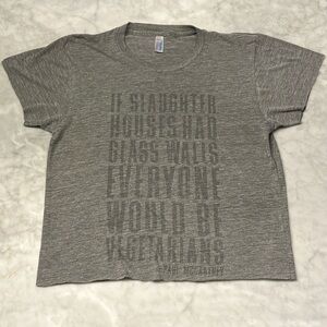 Vegan vegetarian Tshirt. Retro. American Apparel. Womens crop cropped. RARE!